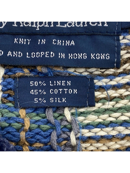 POLO RALPH LAUREN ニット・セーター 90s パッチワークハンドニット (L)