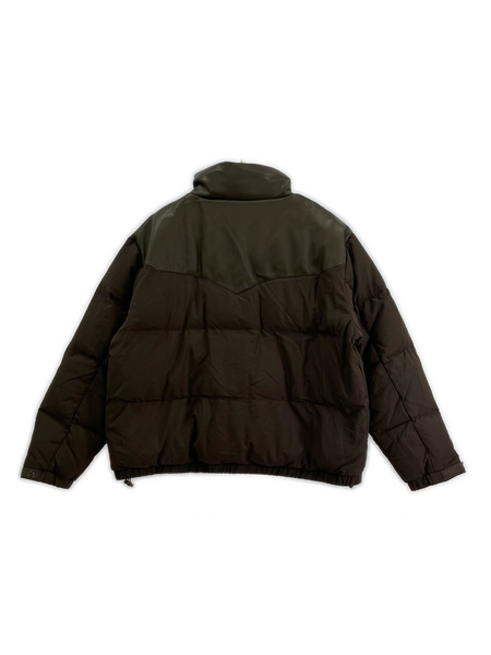 BADWAY Western leather down jacket M ブラウン