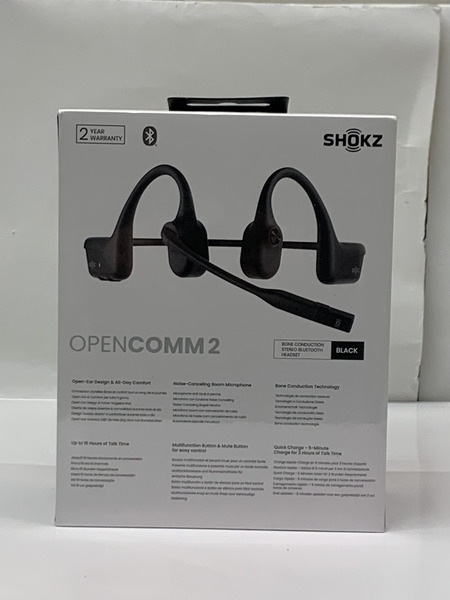 SHOKZ OPENCOMM2 ワイヤレス 骨伝導イヤホン SKZ-EP-000022 BLK 未開封 ショックス オープンイヤーデザイン ヘッドセット