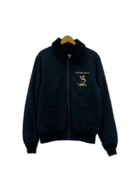 WACKO MARIA バックプリント フライトジャケット L ネイビー