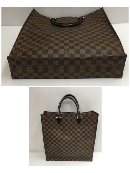 ルイヴィトン Louis Vuitton ダミエ エベヌ サックプラ N51140 バッグ トートバッグ ペン跡有り