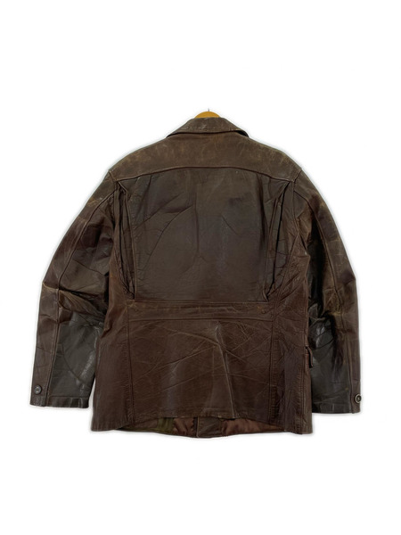 40s TOPLINE レザーカーコート ブラウン