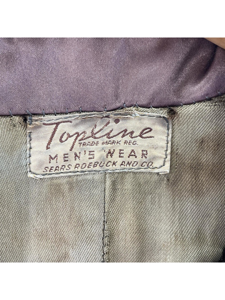 40s TOPLINE レザーカーコート ブラウン