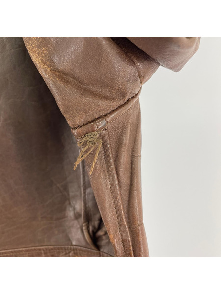 40s TOPLINE レザーカーコート ブラウン