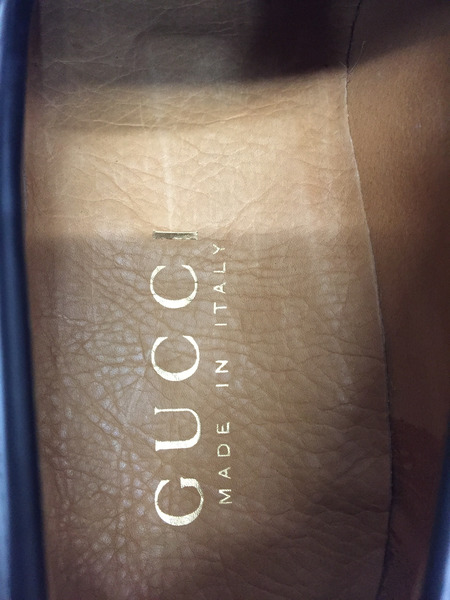 GUCCI スクエアトゥ コイン ローファー レザー BLK 110 1419 41