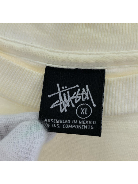 STUSSY 半袖Tシャツ・カットソー 00s ショーンフォント Tシャツ(XL) ダメージアリ ホワイト