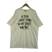 STUSSY 半袖Tシャツ・カットソー 00s ショーンフォント Tシャツ(XL) ダメージアリ ホワイト