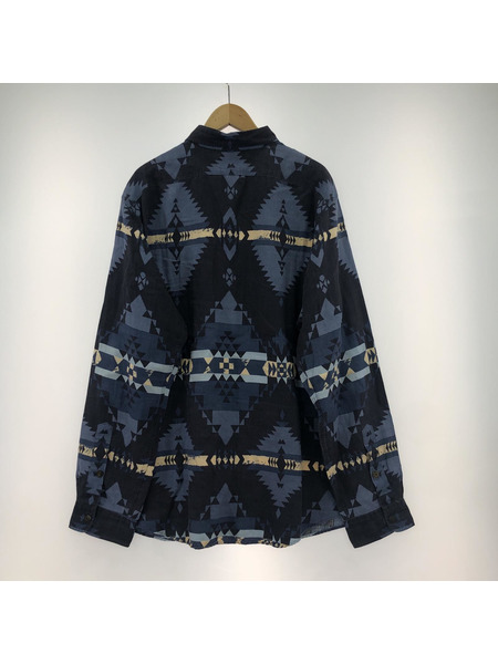 POLO RALPH LAUREN 90s ネイティブリネンシャツ XXL ブルー