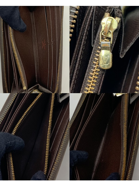 LV ジッピーウォレット ダミエ・エベヌ N60015 本体のみ ダメージあり ルイ ヴィトン LOUIS VUITTON  財布 長財布 ロングウォレット ラウンドウォレット