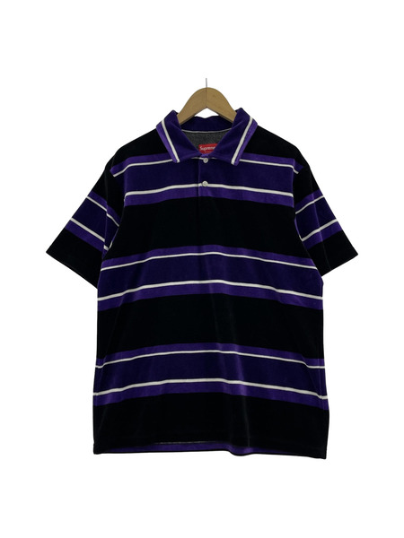 Supreme/21SS/Stripe Velour Polo/M