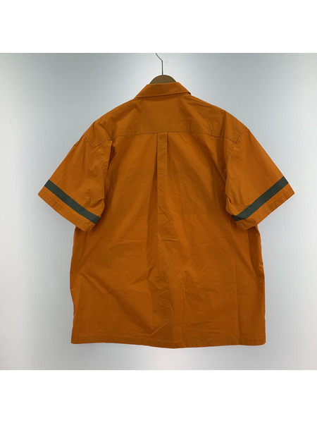 STUSSY 半袖シャツ 90s 旧タグ ワークシャツ オレンジ USA製[値下]