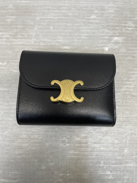 CELINE スモール フラップウォレット トリオンフ シャイニーカーフスキン