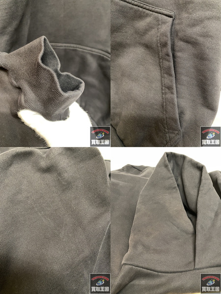 BALENCIAGA BBロゴ エンボス加工 パーカー BLK