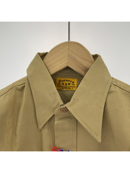 60S N＆W ワークシャツ deadstock ベージュ 14[値下]