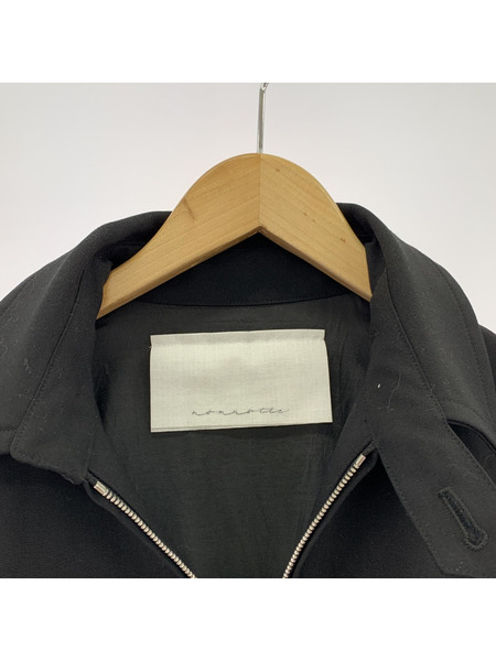 NONNOT 24AW Drape Doeskin Cloth Draping Bomber Jacket4 ブラック