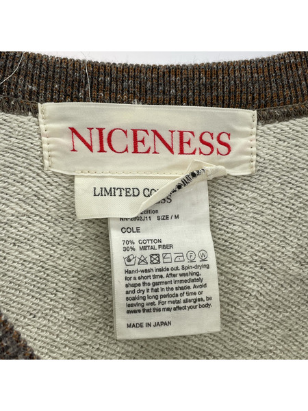NICENESS LIMITED COLE S/Sスウェット M グレー NN-2802J11