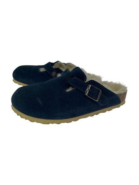 BIRKENSTOCK ファーサンダル 紺 (23cm)