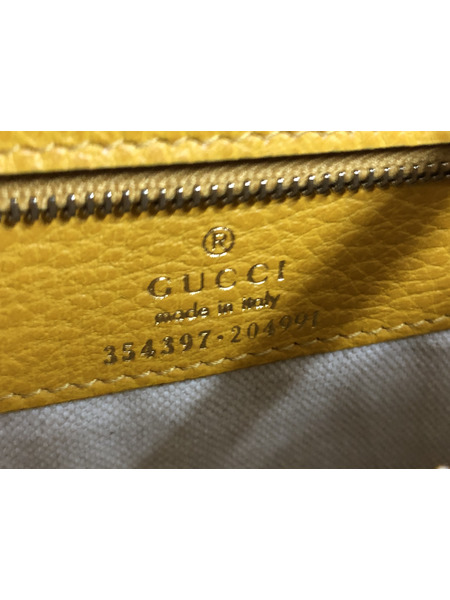 GUCCI 354397 スウィング レザートートバッグ 黄