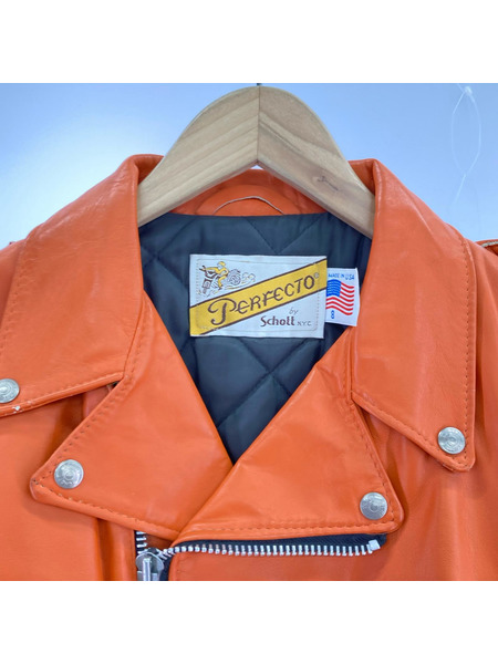 schott ライダース USA製 SIZE8  オレンジ