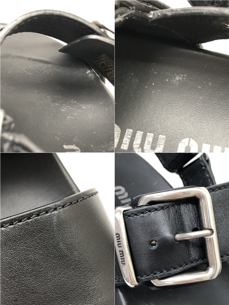 Miu Miu　靴 チャンキーネオプレインサンダル　黒[値下]