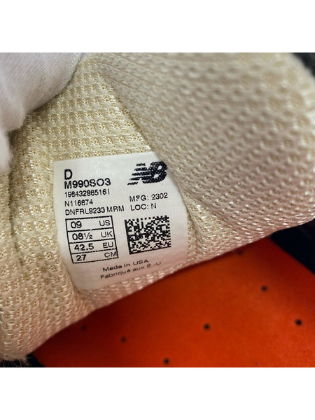 NEW BALANCE スニーカー YCMC 990v3 USA製 Great Outdoors 27.0cm