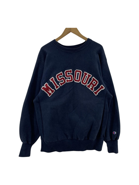 Champion 90s REVERSE WEAVE MISSOURI スウェット 紺 XL