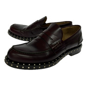 VALENTINO シューズ スタッズコインローファー ワインレッド