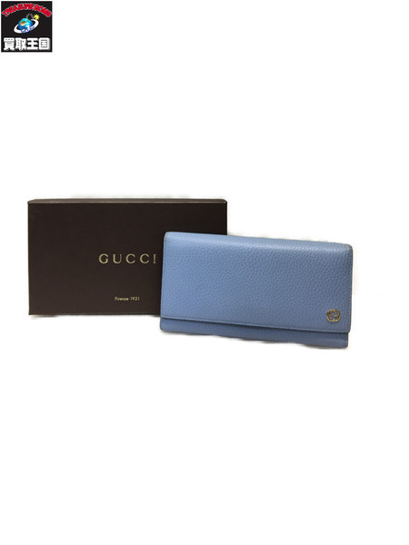 GUCCI グッチ 長財布 インターロッキングG 449279 スカイブルー