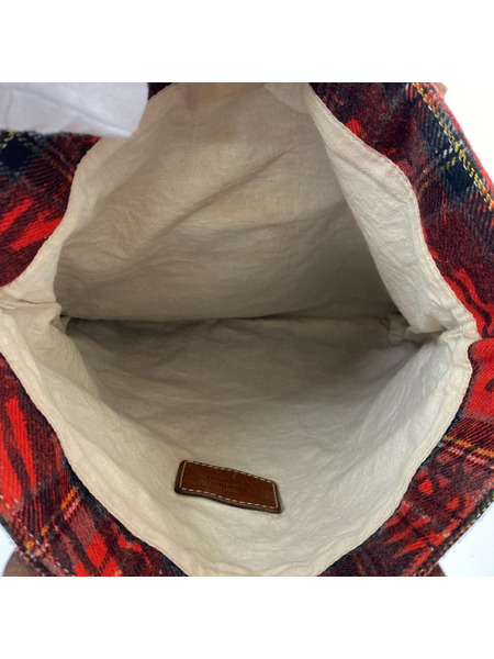 Vivienne Westwood ソノ他バッグ トートバッグ/チェック柄 赤[値下]