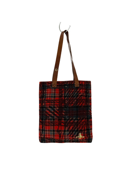 Vivienne Westwood ソノ他バッグ トートバッグ/チェック柄 赤[値下]