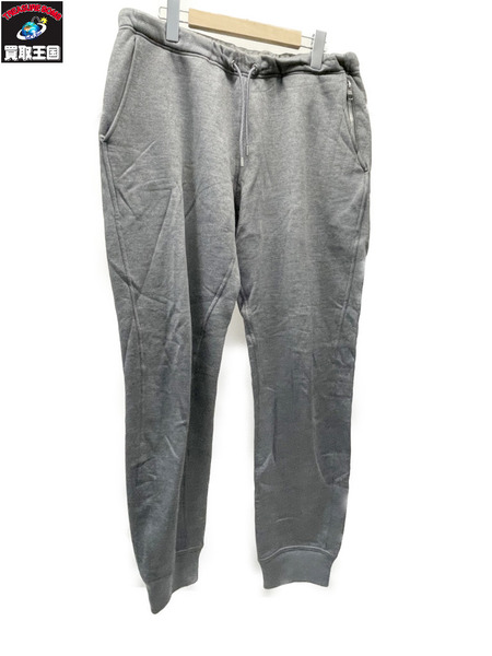 LOUIS VUITTON ロゴレザーパッチ スウェットパンツ L グレー RM142Q H6Y51WJUH[値下]