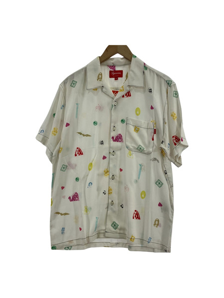 Supreme 19SS S/S DEEP SPACE RAYON SHIRT WHT S