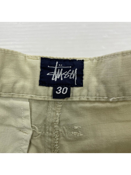 STUSSY パンツ 90s頃 USA製  リップストップ カーゴパンツ (W30) ベージュ