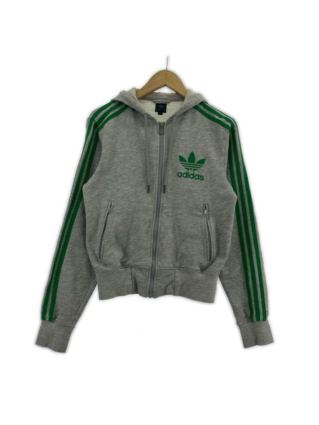 adidas originals 00s 黒タグ フロッキープリントパーカー XS GRY