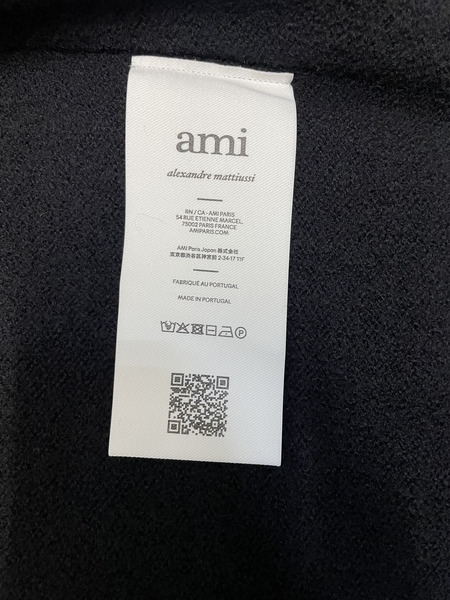 AMI paris Ami De Coeur メリノウールフェルトカーディガン M ブラック