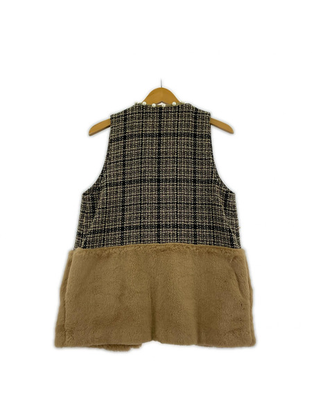 ジレ・ベスト ROSIEE ファードッキングツイードジレ
