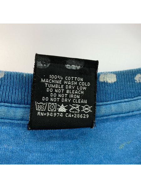 STUSSY 半袖Tシャツ・カットソー 00s~ ドルマーク総柄 Tシャツ(XL) ブルー