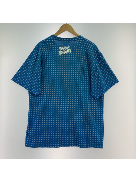 STUSSY 半袖Tシャツ・カットソー 00s~ ドルマーク総柄 Tシャツ(XL) ブルー
