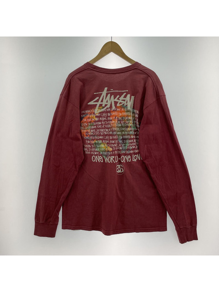 STUSSY L/S カットソー ボルドー (L)[値下]