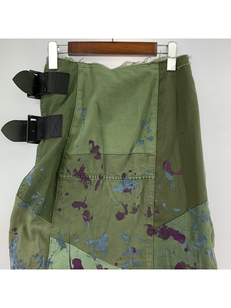 Needles BELTED WRAP SKIRT 総柄 カーキ