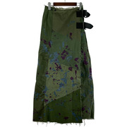 Needles BELTED WRAP SKIRT 総柄 カーキ