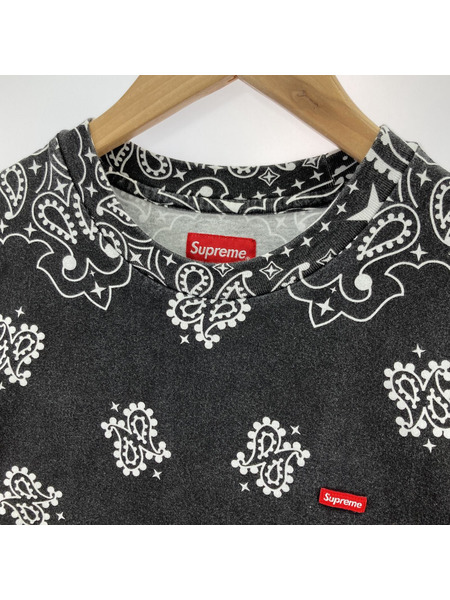 Supreme スモールロゴ ペイズリー Tシャツ 黒