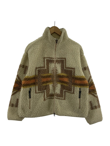 PENDLETON ネイティブ柄 フリースジャケット S BEG