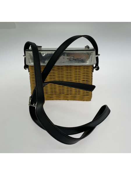 kate spade new york カメラ型カゴバッグ シルバー×ベージュ