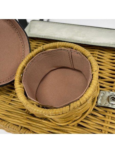 kate spade new york カメラ型カゴバッグ シルバー×ベージュ