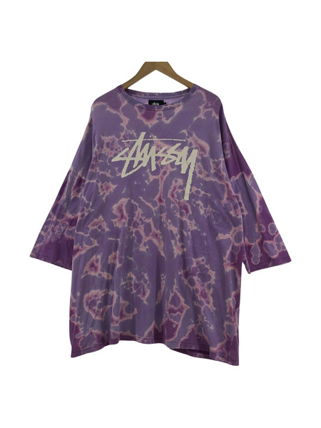 STUSSY/ブリーチ/ビッグTee/M/紫