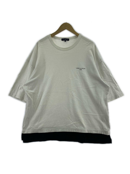 COMME des GARCONS 半袖Tシャツ・カットソー 綿度詰天竺切替Tシャツ
