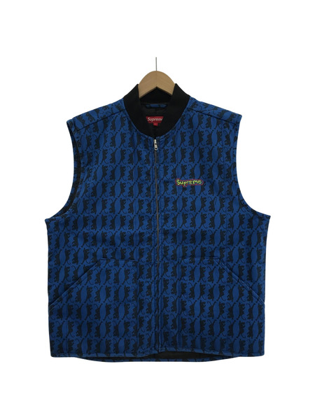 18AW/Supreme/Gonz Shop Vest Panther/L/BLU