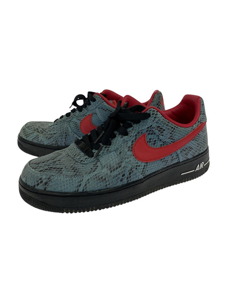 NIKE BY YOU AIR FORCE 1 LOW SNAKE SKIN 28.0㎝ 青 黒 赤