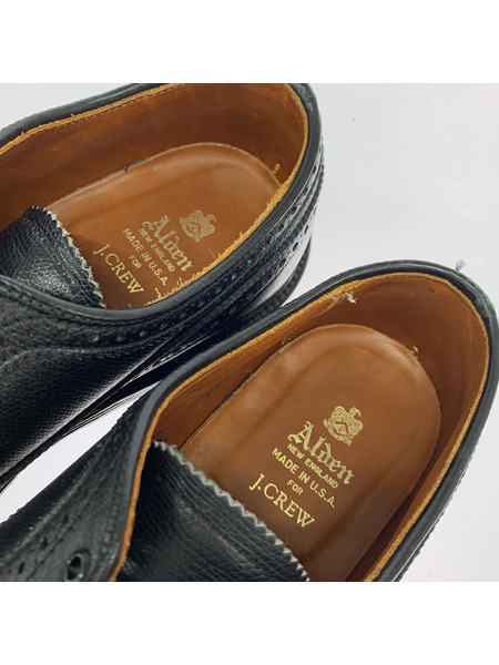 ALDEN/J.CREW/97690/アルパニングレインカーフ/8.5/黒/ウイングチップ